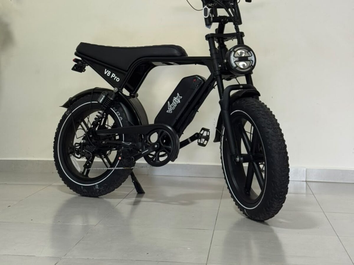 Bike elétrica fat V8 PRO preta na loja Vortix